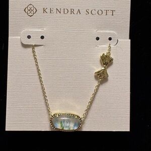 Elisa Gold Pendant Necklace NWT Light Blue Illusion, Comes with dust bag